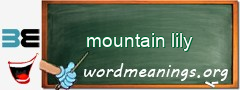 WordMeaning blackboard for mountain lily